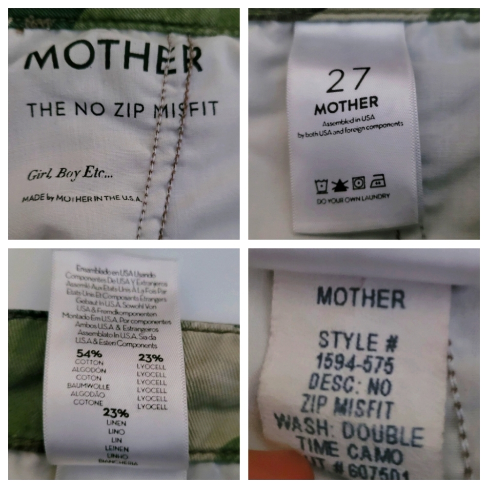 Mother The No Zip Misfit Camo Pants Size 27 - Picture 13 of 16